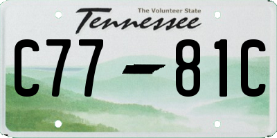 TN license plate C7781C