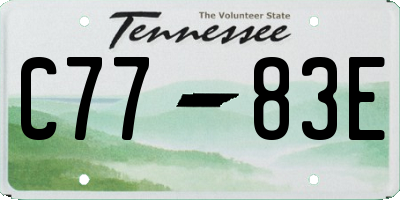TN license plate C7783E