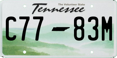 TN license plate C7783M