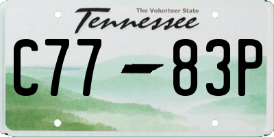 TN license plate C7783P