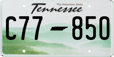 TN license plate C7785O
