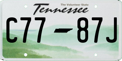 TN license plate C7787J