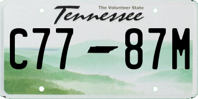 TN license plate C7787M