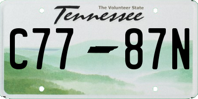 TN license plate C7787N