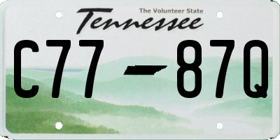 TN license plate C7787Q