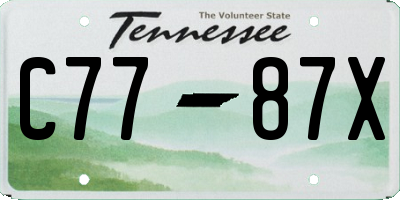 TN license plate C7787X
