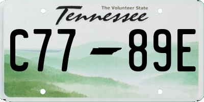 TN license plate C7789E