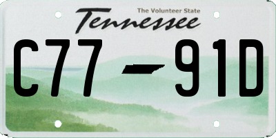 TN license plate C7791D