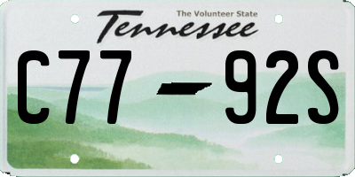 TN license plate C7792S