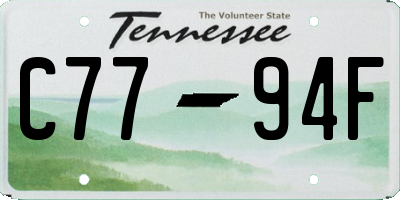 TN license plate C7794F
