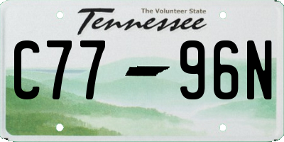 TN license plate C7796N