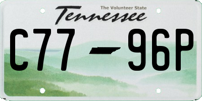 TN license plate C7796P