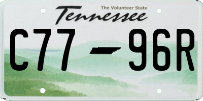 TN license plate C7796R