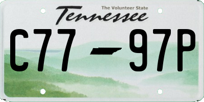 TN license plate C7797P