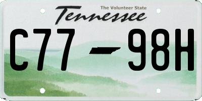 TN license plate C7798H