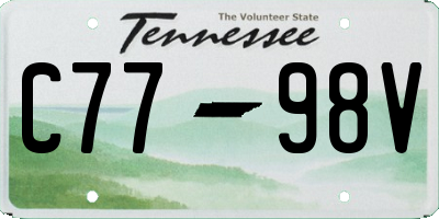 TN license plate C7798V