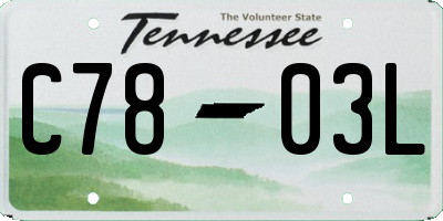 TN license plate C7803L