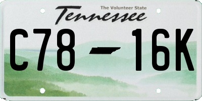 TN license plate C7816K