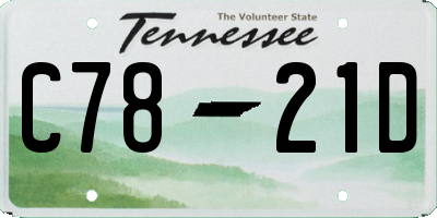 TN license plate C7821D