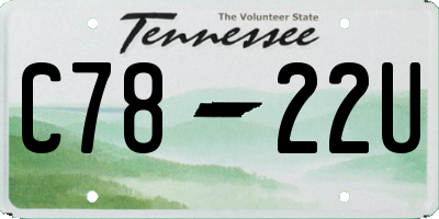 TN license plate C7822U