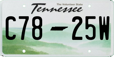 TN license plate C7825W