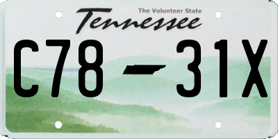 TN license plate C7831X