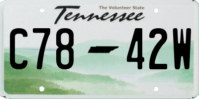 TN license plate C7842W