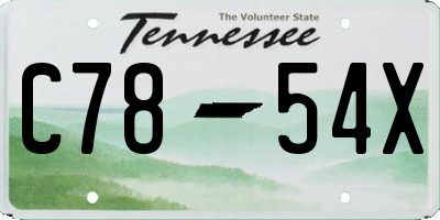 TN license plate C7854X