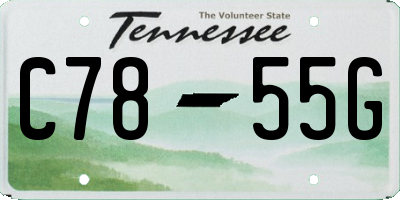 TN license plate C7855G