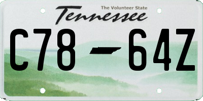 TN license plate C7864Z