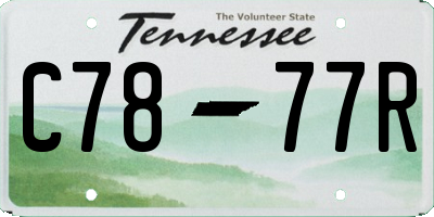 TN license plate C7877R