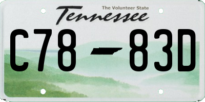 TN license plate C7883D