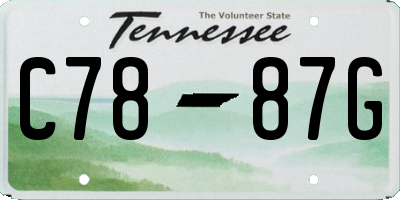 TN license plate C7887G