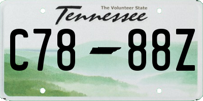 TN license plate C7888Z