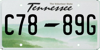 TN license plate C7889G