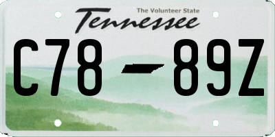 TN license plate C7889Z