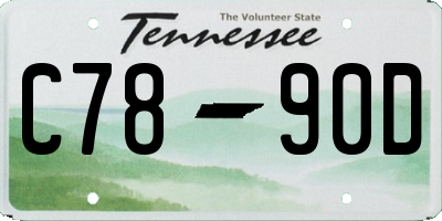 TN license plate C7890D