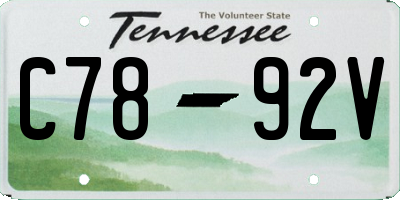TN license plate C7892V