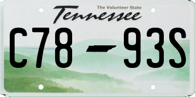 TN license plate C7893S