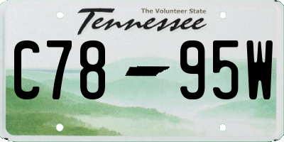 TN license plate C7895W
