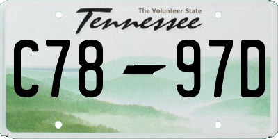 TN license plate C7897D