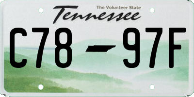 TN license plate C7897F