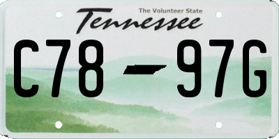 TN license plate C7897G