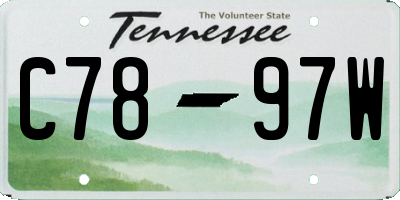 TN license plate C7897W