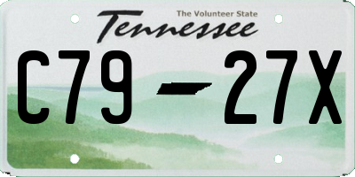 TN license plate C7927X