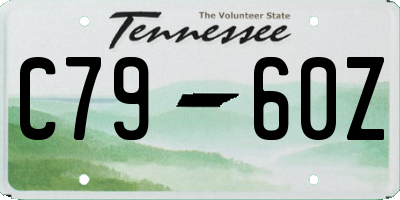TN license plate C7960Z