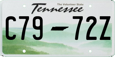 TN license plate C7972Z