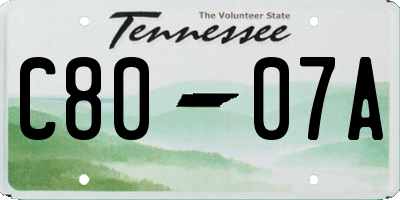 TN license plate C8007A