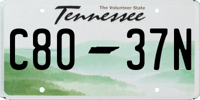 TN license plate C8037N