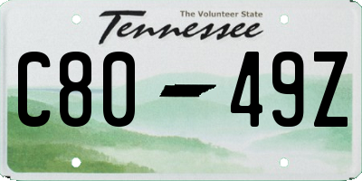 TN license plate C8049Z
